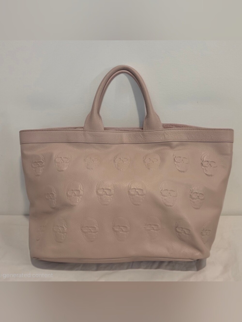 IO PELLE Italia Skull Embossed Leather Tote Bag | Blush Pink | Made in Italy
